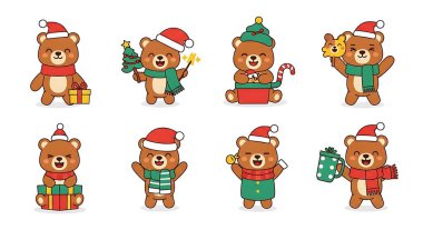 Noel Baba 'lı komik Noel Ayısı seti