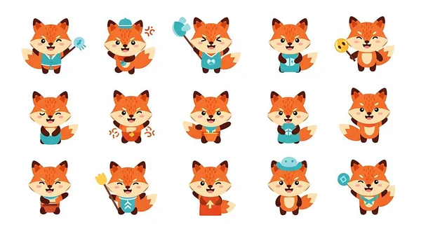 Sevimli tilki karakteri. vektör illüstrasyonu