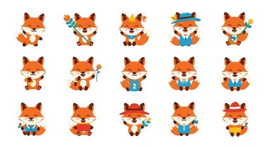 Bir dizi farklı tilki çizgi film karakteri..