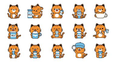 Farklı duyguları olan bir kaplan seti..