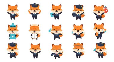 Farklı mesleklerin, vektörlerin farklı çizgi film karakterleri