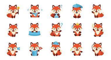 Farklı duygular içinde bir tilki grubu.