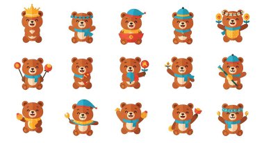 cartoon bear and bear set. vector.