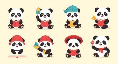 şirin hayvan vektör karikatür kümesi