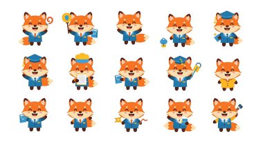 Bir dizi şirin tilki çizgi film karakteri..