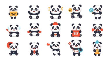 Şirin panda, panda, panda, panda ve ayı.