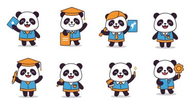 Şirin Çin panda maskotu seti