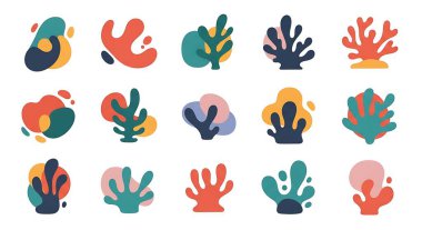 Soyut el çizimi vektör çizimleri seti, yazdırmak için modern basit tasarım.