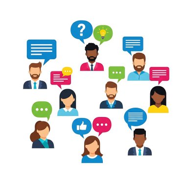 insanlar ve iletişim simgesi