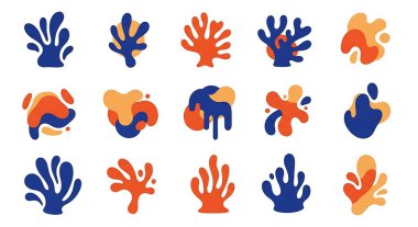 Farklı şekillerde insan parmakları. Düz biçimli insan elinin vektör simgeleri.