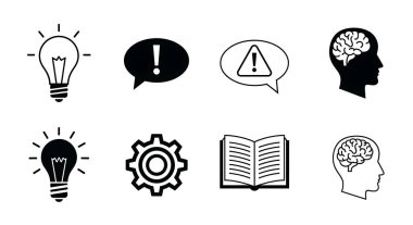 beyin ve kitap simgeleri ayarlandı