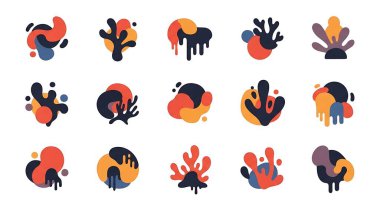 Farklı şekillerin vektör çizimi. soyut şekiller.