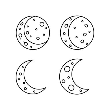 Ay ikonu vektör çizim şablonu