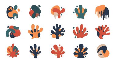 Vektör el, boho stilinin soyut elementlerini çizdi. koleksiyon, boho tarzı tasarım.