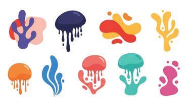 soyut renkli sıvı şekillerin vektör kümesi