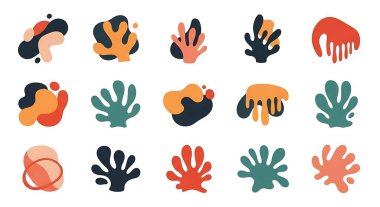 Soyut şekiller, soyut el boyaları, baskı ve web için basit tasarım. modern vektör sanatı