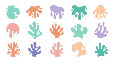 soyut şekiller çizilmiş renkli eller kümesi.