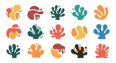 el çizimi karikatür elementlerinin vektör kümesi.