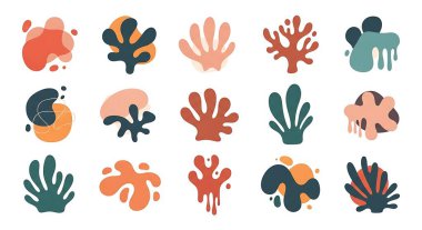 El çizimi soyut elementler. soyut şekiller ve şekiller.