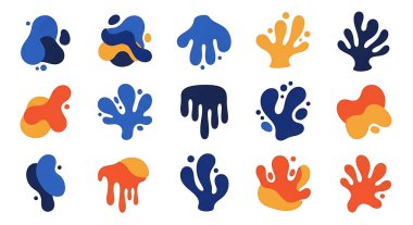 Elle çizilmiş renkli suluboya elementler