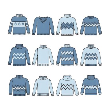 Kış kıyafetleri seti, örgü süveter, örgü süveter, süveter.