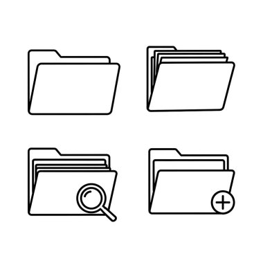 dizin ve belge simgesi vektör illüstrasyonunu ayarla