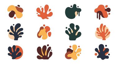 Soyut şekillerin el çizimi suluboya vektör çizimi