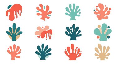 Renkli, soyut el çizimleri, farklı şekillerin karalama çizimleri. vektör illüstrasyonu.