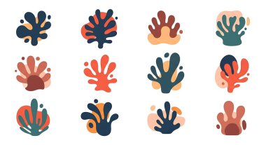 Soyut şekiller kümesi, vektör, illüstrasyon.