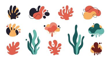 Elle çizilmiş suluboya elementler