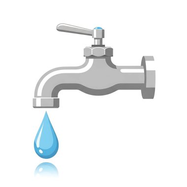 Su musluğu ikonu vektör illüstrasyonu