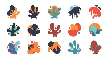 soyut şekiller ve bitkiler dizisi