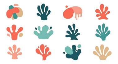 soyut şekiller çizilmiş vektör kümesi