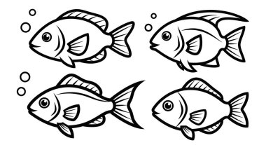 vector set of fishes
