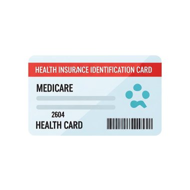 Kimlik kartlı tıbbi pasaport. Sağlık ve sigorta. düz vektör çizimi beyaz arkaplanda izole edildi.