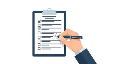 Kontrol listesi olan el ele tutuşma panosu