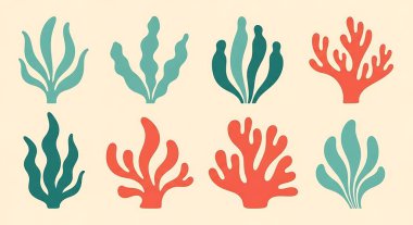 Mercan mercan bitkileri seti, vektör