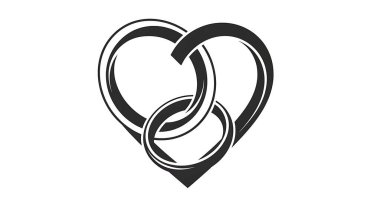 Aşk kalp ikonu vektör illüstrasyonu