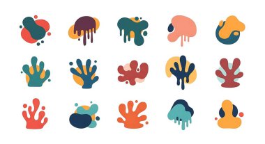 Soyut şekiller kümesi, modern vektör çizimi