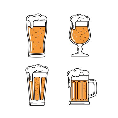 bira cam ikon vektör logo tasarım şablonu