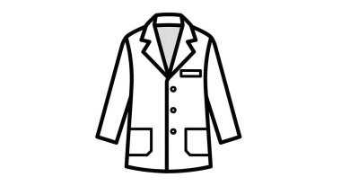 Ceket ikonu vektörü. İnce çizgi işareti. İzole edilmiş kontür sembolü gösterimi