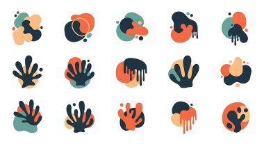 Bir dizi soyut el çizimleri. Vektör çizimleri. modern tasarım.