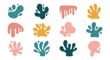 Elle çizilmiş suluboya elementler. vektör illüstrasyonu.