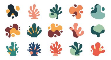 vektör soyut el çizimi çiçek elementleri basit moda İskandinav tarzı, el çizimi karalama tarzı, karalama tarzı, sosyal medya için beyaz arka planda izole