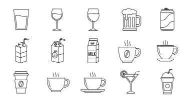 İçecekler vektör kümesi