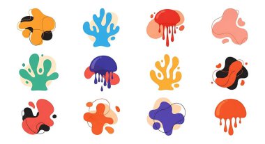 Soyut el çizimi elementler, vektör, illüstrasyon kümesi