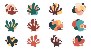 soyut el çizimi şekiller, vektör illüstrasyonu, karalama stili, el çizimi elementler, tasarım, tekstil, kumaş