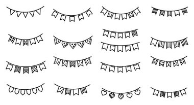 Dekoratif bayrakların vektör kümesi