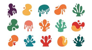 Denizin tasarımı ve dekorasyonu için el çizimi elementlerin vektörü.