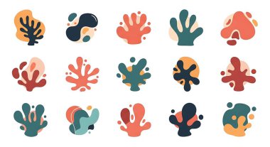 Düz moda kaktüs bitkilerinin vektör kümesi.